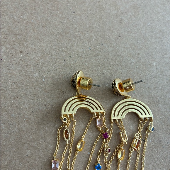 Kurt Geiger Gold Rainbow Drop Earrings - Picture 5 of 6